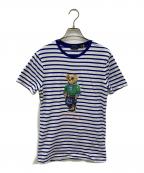 POLO RALPH LAURENポロ・ラルフローレン）の古着「ポロベアプリントTシャツ」｜ホワイト×ブルー
