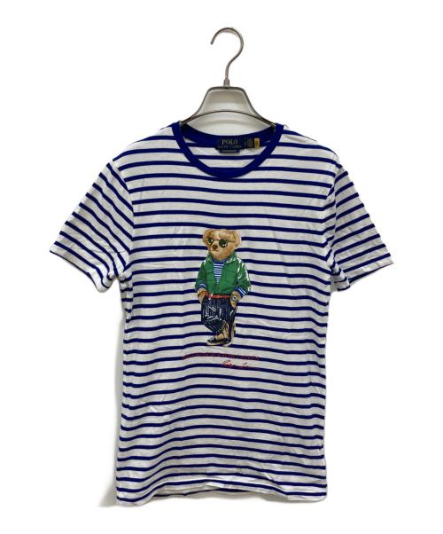 POLO RALPH LAUREN（ポロ・ラルフローレン）POLO RALPH LAUREN (ポロ・ラルフローレン) ポロベアプリントTシャツ ホワイト×ブルー サイズ:Sの古着・服飾アイテム
