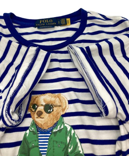 POLO RALPH LAUREN（ポロ・ラルフローレン）POLO RALPH LAUREN (ポロ・ラルフローレン) ポロベアプリントTシャツ ホワイト×ブルー サイズ:Sの古着・服飾アイテム