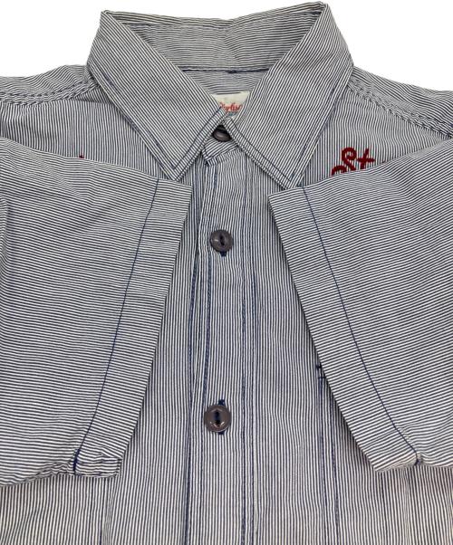 STUDIO D'ARTISAN（ステュディオダルチザン）STUDIO D'ARTISAN (ステュディオダルチザン) シャツ インディゴ×ホワイト サイズ:Mの古着・服飾アイテム