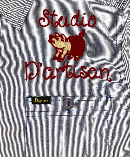 STUDIO D'ARTISAN（ステュディオダルチザン）STUDIO D'ARTISAN (ステュディオダルチザン) シャツ インディゴ×ホワイト サイズ:Mの古着・服飾アイテム