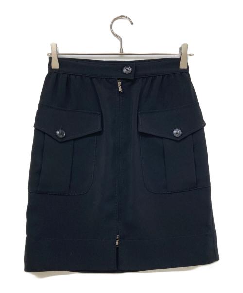 EMPORIO ARMANI（エンポリオ アルマーニ）EMPORIO ARMANI (エンポリオ アルマーニ) フロントポケットミニスカート ブラック サイズ:40の古着・服飾アイテム