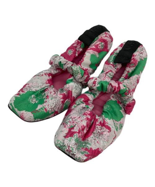 GANNI（ガニー）Ganni (ガニー) Soft Square Toe Scrunch バレエシューズ ショッキングピンク サイズ:37の古着・服飾アイテム