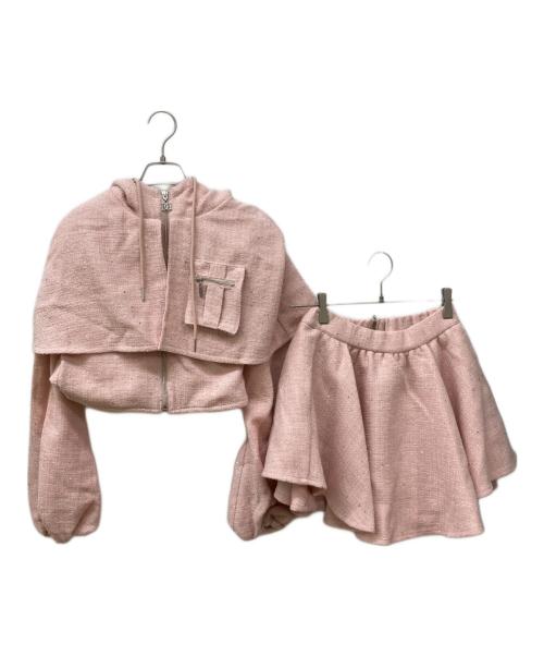 darich（ダーリッチ）darich (ダーリッチ) ラメツイードパーカーセットアップ ピンク サイズ:FREE 未使用品の古着・服飾アイテム