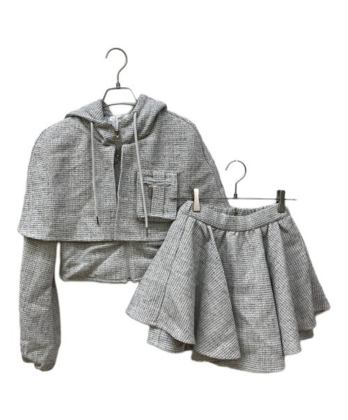 darich（ダーリッチ）Darich (ダーリッチ) ラメツイードパーカーセットアップ グレー サイズ:FREE 未使用品の古着・服飾アイテム