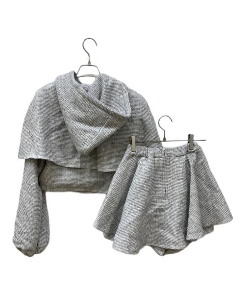 darich（ダーリッチ）Darich (ダーリッチ) ラメツイードパーカーセットアップ グレー サイズ:FREE 未使用品の古着・服飾アイテム
