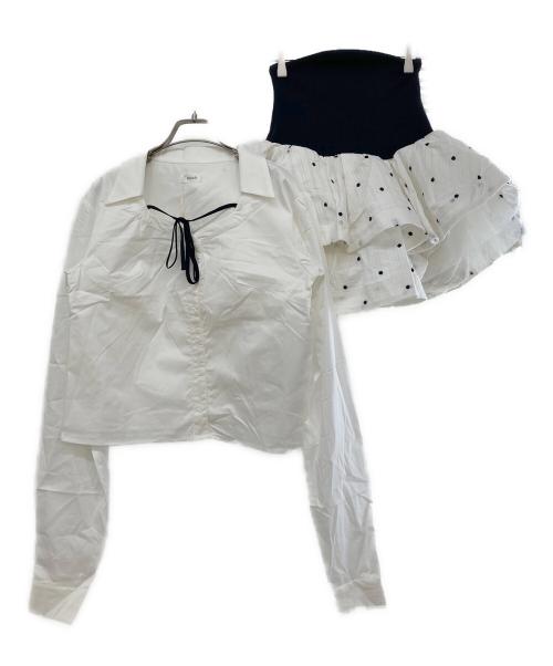 darich（ダーリッチ）Darich (ダーリッチ) ボリュームフレアセットアップ ホワイト サイズ:FREE 未使用品の古着・服飾アイテム