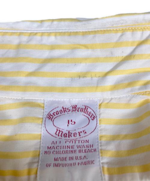 BROOKS BROTHERS（ブルックスブラザーズ）BROOKS BROTHERS (ブルックスブラザーズ) 半袖ストライプシャツ イエロー サイズ:15の古着・服飾アイテム