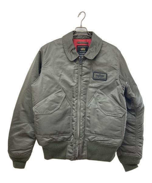ALPHA（アルファ）ALPHA (アルファ) CWU-45/P パッチカスタム フライトジャケット カーキ サイズ:XLの古着・服飾アイテム