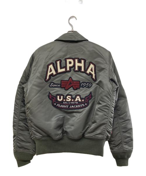 ALPHA（アルファ）ALPHA (アルファ) CWU-45/P パッチカスタム フライトジャケット カーキ サイズ:XLの古着・服飾アイテム