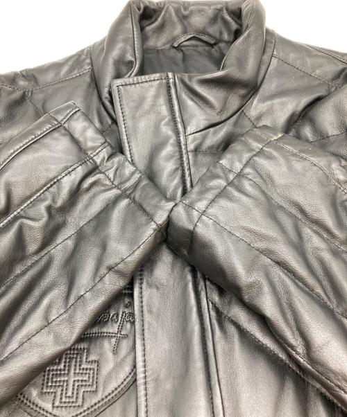 CASTELBAJAC（カステルバジャック）CASTELBAJAC (カステルバジャック) レザーダウンジャケット ブラック サイズ:5の古着・服飾アイテム