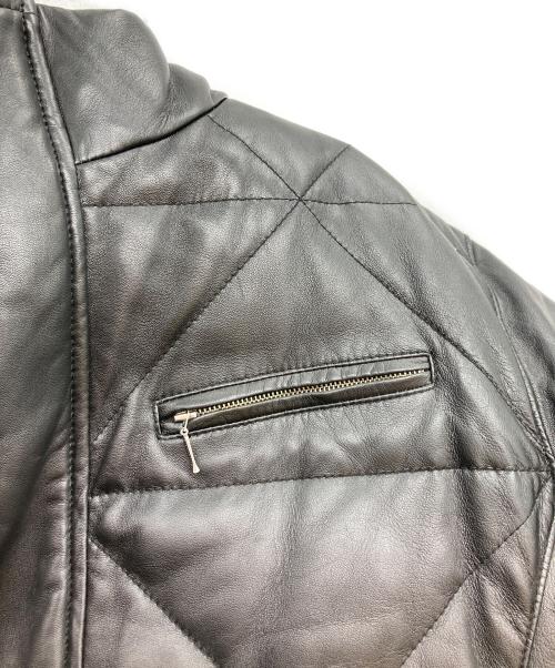 CASTELBAJAC（カステルバジャック）CASTELBAJAC (カステルバジャック) レザーダウンジャケット ブラック サイズ:5の古着・服飾アイテム