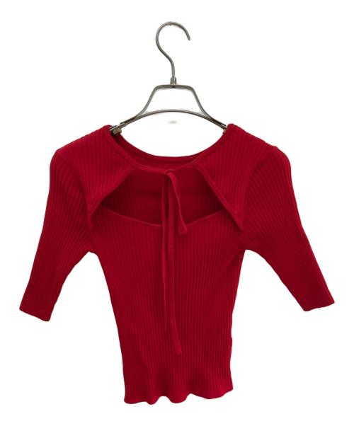cygne（シーニュ）cygne (シーニュ) 2wayストラップニット Nora レッド サイズ:FREEの古着・服飾アイテム