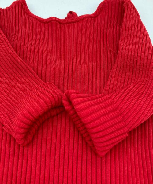 cygne（シーニュ）cygne (シーニュ) 2wayストラップニット Nora レッド サイズ:FREEの古着・服飾アイテム