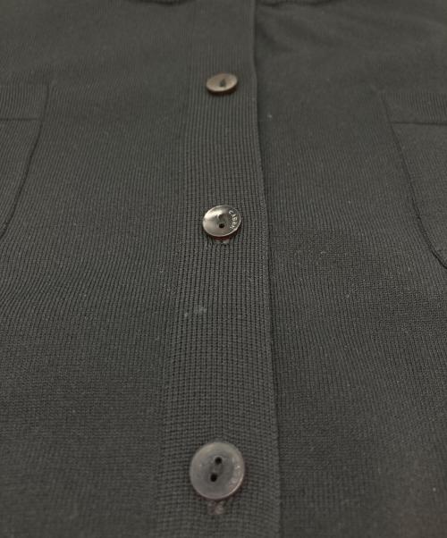 CABAN（キャバン）CABAN (キャバン) ファインポリエステル ハーフスリーブポケットカーディガン ブラック サイズ:Sの古着・服飾アイテム