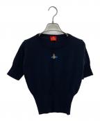 Vivienne Westwood RED LABELヴィヴィアンウエストウッドレッドレーベル）の古着「オーブ刺繍半袖ニット」｜ブラック