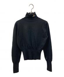 Vivienne Westwood RED LABEL（ヴィヴィアンウエストウッドレッドレーベル）の古着「オーブ刺繍タートルネックニット」｜ブラック