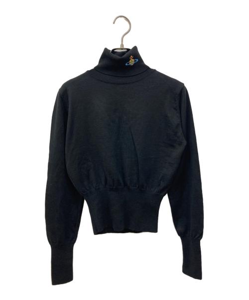 Vivienne Westwood RED LABEL（ヴィヴィアンウエストウッドレッドレーベル）Vivienne Westwood RED LABEL (ヴィヴィアンウエストウッドレッドレーベル) オーブ刺繍タートルネックニット ブラック サイズ:Ｍの古着・服飾アイテム