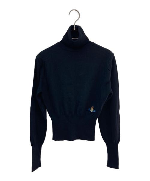 Vivienne Westwood RED LABEL（ヴィヴィアンウエストウッドレッドレーベル）Vivienne Westwood RED LABEL (ヴィヴィアンウエストウッドレッドレーベル) オーブ刺繍タートルネックニット ブラック サイズ:Sの古着・服飾アイテム