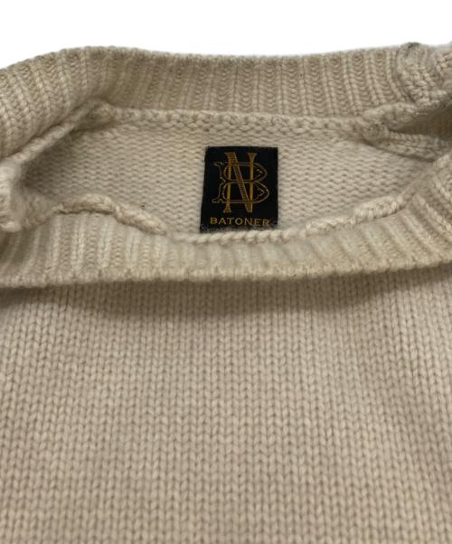 BATONER（バトナ―）BATONER (バトナ―) HEAVY WEIGHT CASHMERE CREW NECK/カシミヤニット ベージュ サイズ:SIZE 3の古着・服飾アイテム