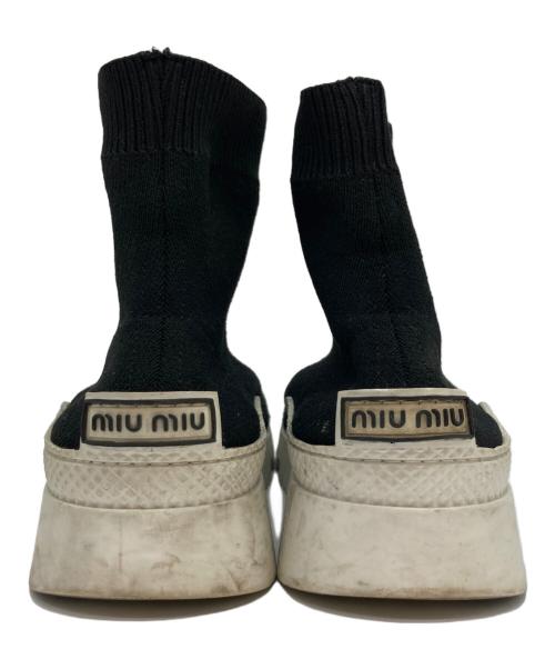MIU MIU（ミュウミュウ）MIU MIU (ミュウミュウ) ソックススニーカー ブラック サイズ:37の古着・服飾アイテム