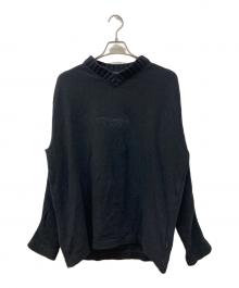 VERSACE JEANS COUTURE（ヴェルサーチ ジーンズクチュール）の古着「ロゴVネックニット」｜ブラック