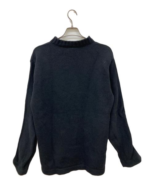 VERSACE JEANS COUTURE（ヴェルサーチ ジーンズクチュール）VERSACE JEANS COUTURE (ヴェルサーチ ジーンズクチュール) ロゴVネックニット ブラック サイズ:XLの古着・服飾アイテム