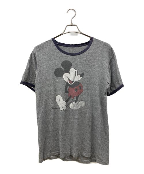 DISNEY（ディズニー）Disney (ディズニー) ミッキープリントリンガーTシャツ グレー サイズ:‐の古着・服飾アイテム