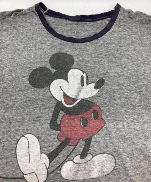DISNEY（ディズニー）Disney (ディズニー) ミッキープリントリンガーTシャツ グレー サイズ:‐の古着・服飾アイテム