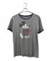 Disney（ディズニー）の古着「ミッキープリントリンガーTシャツ」｜グレー