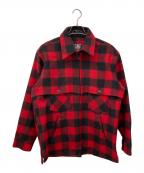 JOHNSON WOOLEN MILLSジョンソンウーレンミルズ）の古着「バッファローチェックジャケット」｜レッド