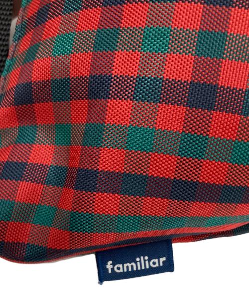 familiar（ファミリア）familiar (ファミリア) チェック舟形ナイロンポシェット レッドの古着・服飾アイテム