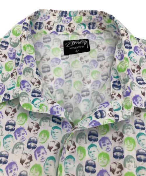 stussy（ステューシー）stussy (ステューシー) ベビーフェイス総柄半袖シャツ グリーン サイズ:Lの古着・服飾アイテム