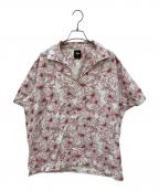 stussyステューシー）の古着「プルオーバーアロハシャツ」｜レッド