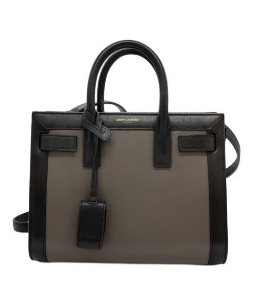 Saint Laurent Paris（サンローランパリ）Saint Laurent Paris (サンローランパリ) ナノ サックドジュール/2WAYショルダーバッグ グレー×ブラックの古着・服飾アイテム