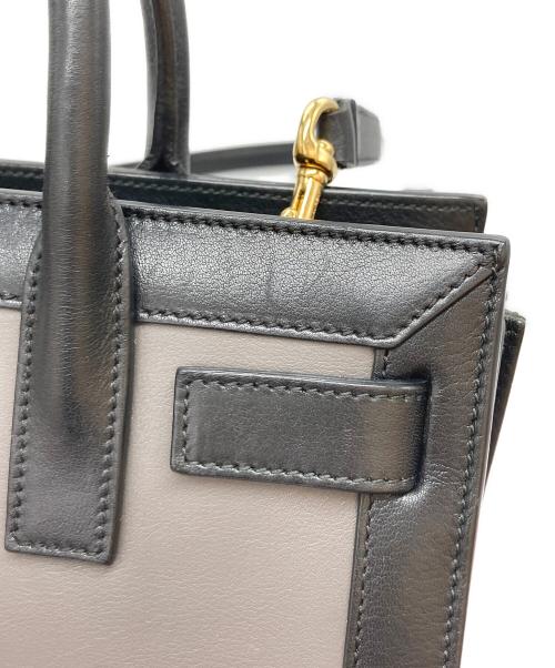 Saint Laurent Paris（サンローランパリ）Saint Laurent Paris (サンローランパリ) ナノ サックドジュール/2WAYショルダーバッグ グレー×ブラックの古着・服飾アイテム