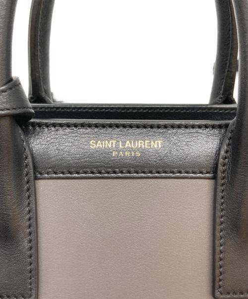Saint Laurent Paris（サンローランパリ）Saint Laurent Paris (サンローランパリ) ナノ サックドジュール/2WAYショルダーバッグ グレー×ブラックの古着・服飾アイテム