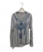 Vivienne Westwood RED LABELヴィヴィアンウエストウッドレッドレーベル）の古着「オーブプリントアシメカットソー」｜グレー