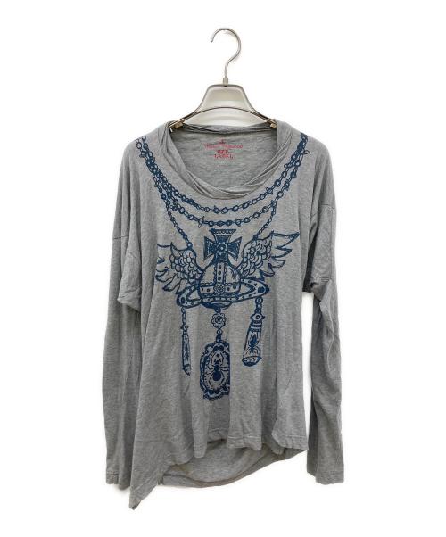 Vivienne Westwood RED LABEL（ヴィヴィアンウエストウッドレッドレーベル）Vivienne Westwood RED LABEL (ヴィヴィアンウエストウッドレッドレーベル) オーブプリントアシメカットソー グレー サイズ:Mの古着・服飾アイテム