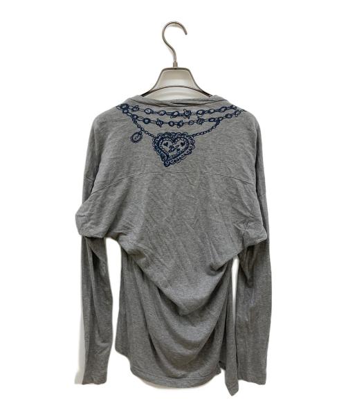 Vivienne Westwood RED LABEL（ヴィヴィアンウエストウッドレッドレーベル）Vivienne Westwood RED LABEL (ヴィヴィアンウエストウッドレッドレーベル) オーブプリントアシメカットソー グレー サイズ:Mの古着・服飾アイテム