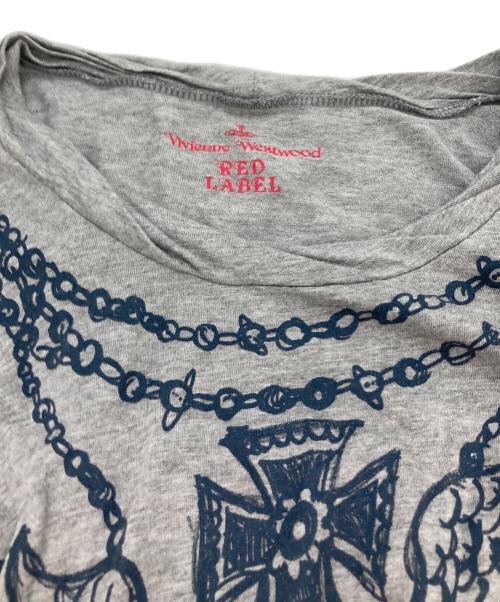 Vivienne Westwood RED LABEL（ヴィヴィアンウエストウッドレッドレーベル）Vivienne Westwood RED LABEL (ヴィヴィアンウエストウッドレッドレーベル) オーブプリントアシメカットソー グレー サイズ:Mの古着・服飾アイテム