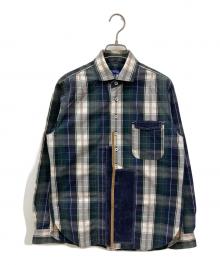 COMME des GARCONS JUNYA WATANABE MAN（コム デ ギャルソン ジュンヤ ワタナベ マン）の古着「コーデュロイ切替チェックシャツ」｜グリーン