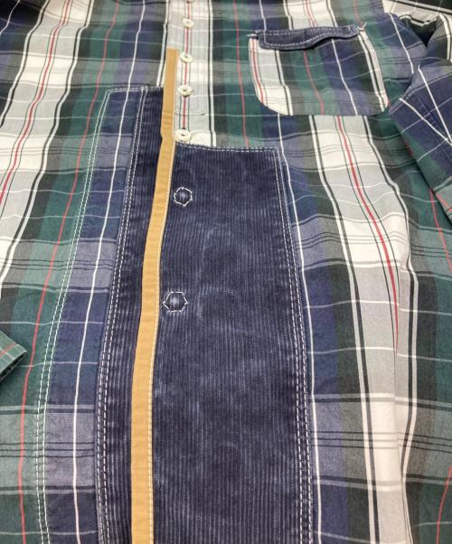 COMME des GARCONS JUNYA WATANABE MAN（コム デ ギャルソン ジュンヤ ワタナベ マン）COMME des GARCONS JUNYA WATANABE MAN (コム デ ギャルソン ジュンヤ ワタナベ マン) コーデュロイ切替チェックシャツ グリーン サイズ:XSの古着・服飾アイテム