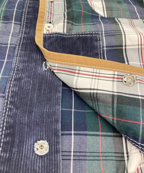 COMME des GARCONS JUNYA WATANABE MAN（コム デ ギャルソン ジュンヤ ワタナベ マン）COMME des GARCONS JUNYA WATANABE MAN (コム デ ギャルソン ジュンヤ ワタナベ マン) コーデュロイ切替チェックシャツ グリーン サイズ:XSの古着・服飾アイテム