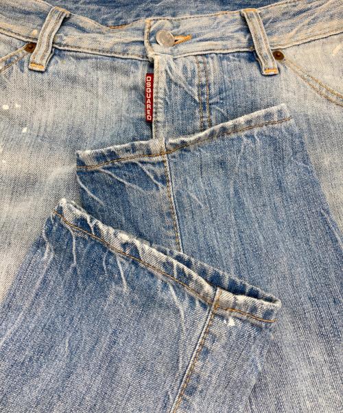 DSQUARED2（ディースクエアード）DSQUARED2 (ディースクエアード) パッチワークペイントデニムパンツ スカイブルー サイズ:50の古着・服飾アイテム