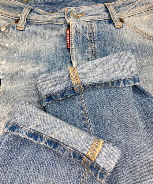 DSQUARED2（ディースクエアード）DSQUARED2 (ディースクエアード) パッチワークペイントデニムパンツ スカイブルー サイズ:50の古着・服飾アイテム