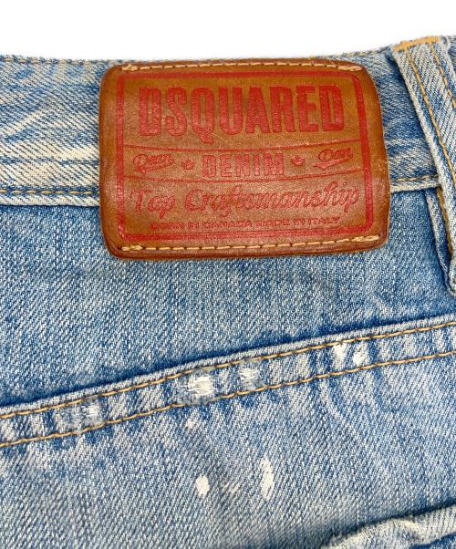 DSQUARED2（ディースクエアード）DSQUARED2 (ディースクエアード) パッチワークペイントデニムパンツ スカイブルー サイズ:50の古着・服飾アイテム