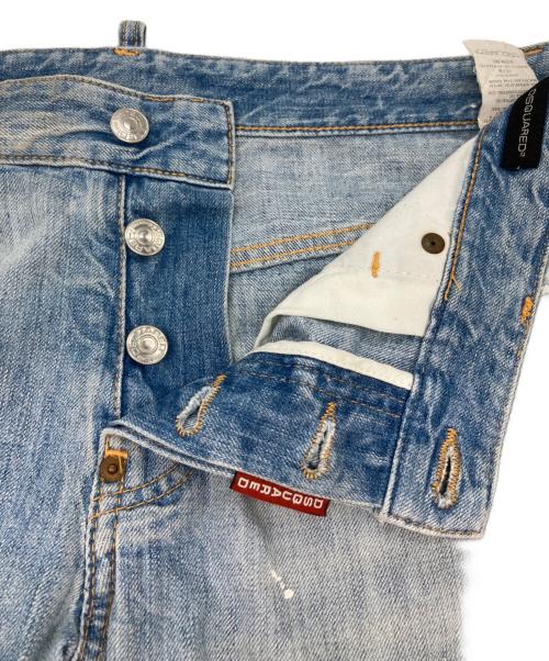 DSQUARED2（ディースクエアード）DSQUARED2 (ディースクエアード) パッチワークペイントデニムパンツ スカイブルー サイズ:50の古着・服飾アイテム