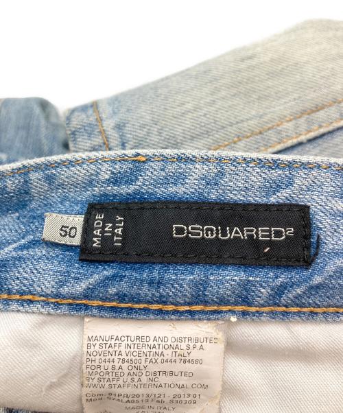 DSQUARED2（ディースクエアード）DSQUARED2 (ディースクエアード) パッチワークペイントデニムパンツ スカイブルー サイズ:50の古着・服飾アイテム