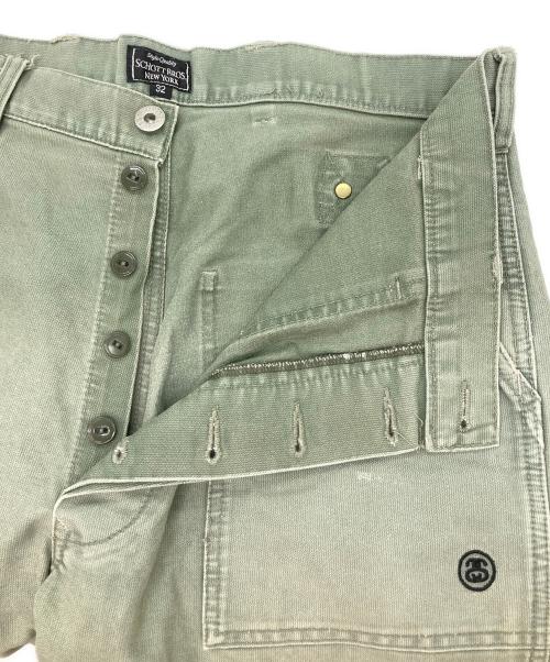 Schott（ショット）Schott (ショット) stussy (ステューシー) ワークパンツ グリーン サイズ:Mの古着・服飾アイテム